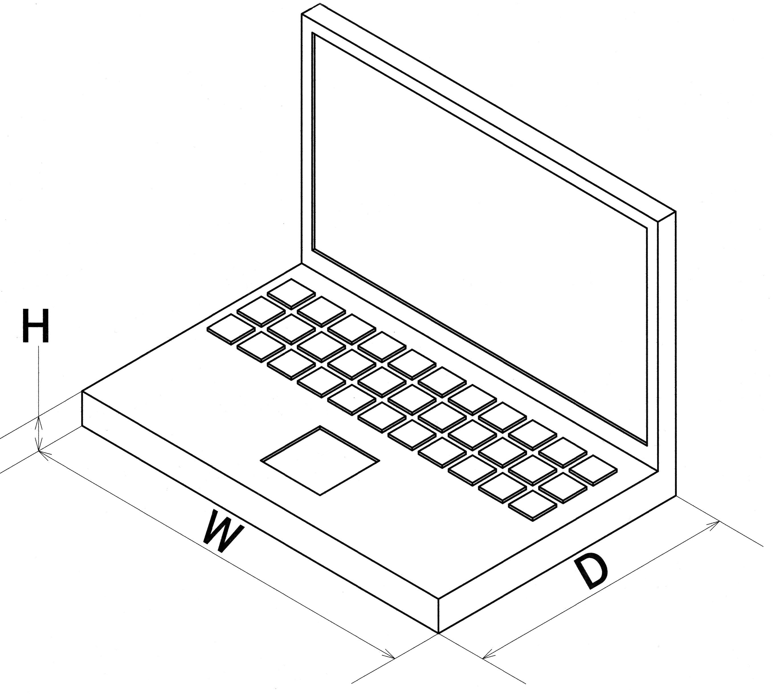 パソコン寸法図